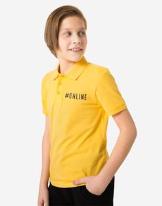 Жёлтое поло с принтом FUTURE ONLINE для мальчика Gloria Jeans