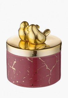 Контейнер для хранения продуктов Decogallery с крышкой "Мрамор" S, 14х11,5 см