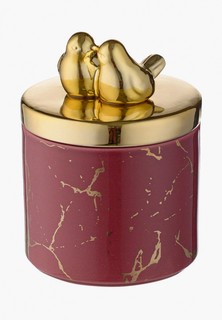 Контейнер для хранения продуктов Decogallery с крышкой "Мрамор" M, 15х11 см