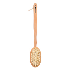 Щетка деревянная Банные штучки, двусторонняя с импульсным массажером, 42 см