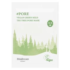 Маска для лица MULDREAM VEGAN GREEN MILD с маслом листьев чайного дерева успокаивающая и для сужения пор 25 мл