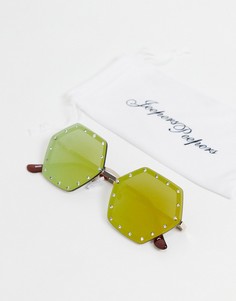 Квадратные солнцезащитные очки со стразами Jeepers Peepers-Коричневый цвет