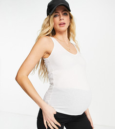 Белая базовая майка в рубчик Topshop Maternity-Белый