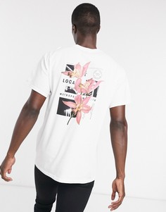 Белая футболка с цветочным принтом на спине Topman-Белый
