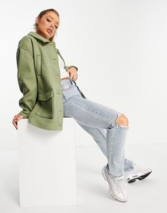 Зеленая куртка с карманами NA-KD-Зеленый цвет