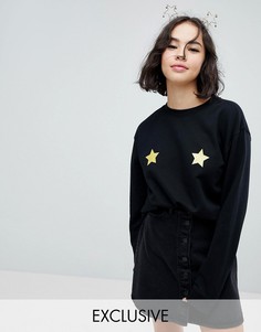 Новогодний свитшот со звездочками Monki-Черный
