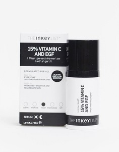 Осветляющая сыворотка с витамином С 15% и эпидермальным фактором роста The INKEY List, 30 мл-Бесцветный