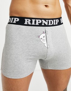 Серые боксеры с принтом кота Нермала RIPNDIP-Серый