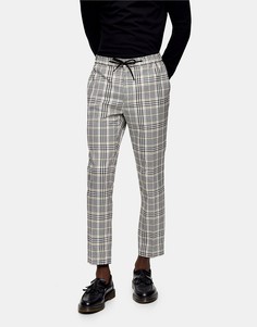 Брюки в желтую и розовую клетку Topman-Многоцветный