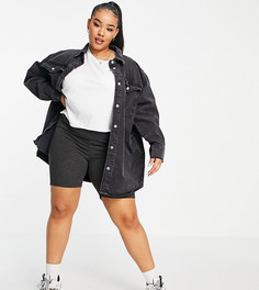 Выбеленный черный джинсовый шакет в стиле oversized ASOS DESIGN Curve