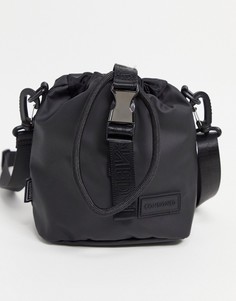 Маленькая сумка через плечо с пряжкой и затягивающимся шнурком Consigned-Черный цвет