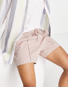 Узкие шорты-чиносы розового цвета с защипами ASOS DESIGN-Розовый цвет