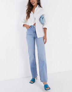 Прямые джинсы в стиле 90-х с классической талией ASOS DESIGN-Голубой