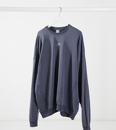 Oversized-свитшот выбеленного темно-серого цвета с логотипом Puma – эксклюзивно для Asos-Черный