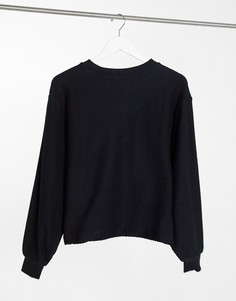 Черный фактурный oversized-свитшот ASOS DESIGN-Черный цвет