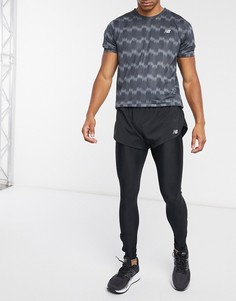 Черные шорты для бега с разрезами 3 дюйма New Balance-Черный цвет