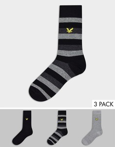 Набор из 3 пар серых носков в полоску Lyle & Scott-Серый