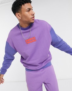 Фиолетовый свитшот со вставками от комплекта Crooked Tongues-Фиолетовый цвет