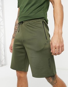 Спортивные шорты цвета хаки из технологичной ткани HIIT Training-Зеленый цвет