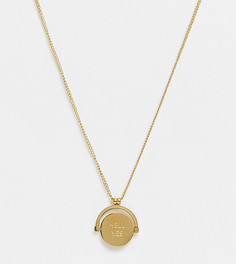 Ожерелье с подвеской-спиннером с влагозащищенным покрытием из 18-каратного золота Hoops + Chains LDN-Золотистый