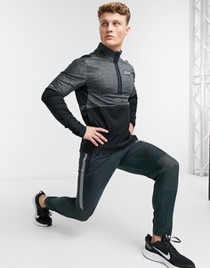 Черный топ с короткой молнией длиной 1/4 Nike Running Wild Run Element-Черный цвет