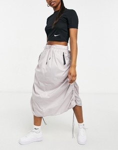 Светло-коричневая тканевая юбка макси Nike MOVE TO ZERO-Коричневый цвет