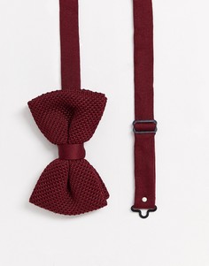 Трикотажный галстук-бабочка бордового цвета ASOS DESIGN Wedding-Красный