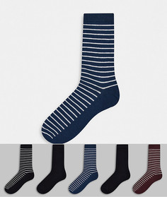 Комплект из 5 пар носков в полоску Jack & Jones-Черный цвет