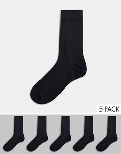 Комплект из 5 пар черных носков River Island-Белый