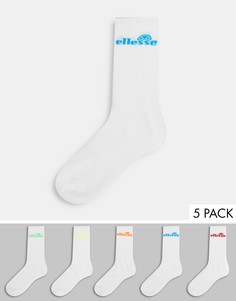 Набор из 5 пар мужских белых спортивных носков ellesse-Белый
