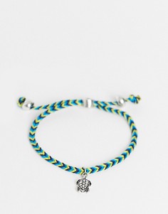 Разноцветный плетеный браслет с подвеской в виде черепахи Classics 77-Многоцветный
