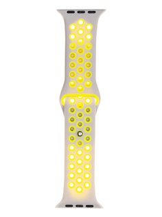 Аксессуар Ремешок Evolution для Apple Watch 42/44mm Sport+ Silicone Cold Silver-Fluorescent Yellow AW44-SP01
