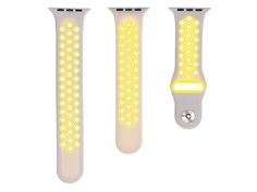 Аксессуар Ремешок Evolution для APPLE Watch 38/40mm Sport+ AW40-SP01 Silicone Cold Silver-Fluorescent Yellow
