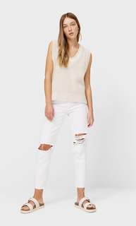 Stradivarius Трикотажный Топ Цвет Камня Xs