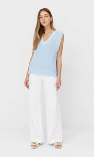 Stradivarius Трикотажный Топ Небесно-Голубой M