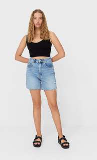 Stradivarius Укороченный Бесшовный Топ С V-Образным Вырезом Черный Xl