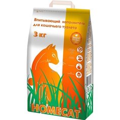 Наполнитель для кошек HOMECAT бентонитовый впитывающий 3 кг 5 л