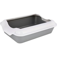 Туалет для кошек HOMECAT с бортиком серый 37х27х11,5 см
