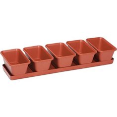 Горшок DAREL МИНИ-САД 53х16,5х8,5 см полипропилен коричневый