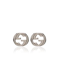 Gucci серебряные серьги-гвоздики с логотипом GG