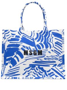 MSGM сумка-тоут с абстрактным принтом