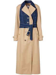 Burberry габардиновый тренч со вставками