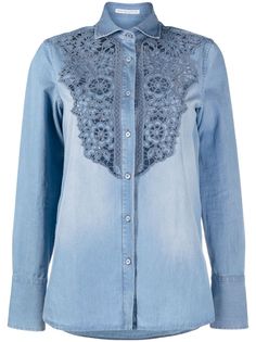 Ermanno Scervino джинсовая рубашка со вставками макраме