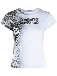 Ermanno Scervino футболка с леопардовым принтом и вышитым логотипом