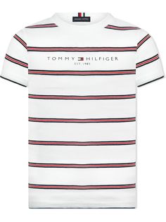 Tommy Hilfiger Junior футболка в полоску с логотипом