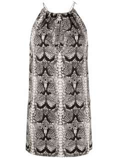 Saint Laurent платье мини со змеиным принтом