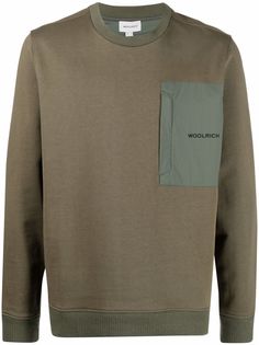 Woolrich толстовка с нагрудным карманом и логотипом