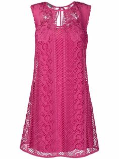 Alberta Ferretti платье мини с цветочным кружевом