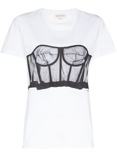 Alexander McQueen футболка с принтом и круглым вырезом