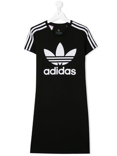 adidas Kids платье-футболка Trefoil с короткими рукавами